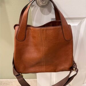 Fossil Tan Leather Shoulder Bag